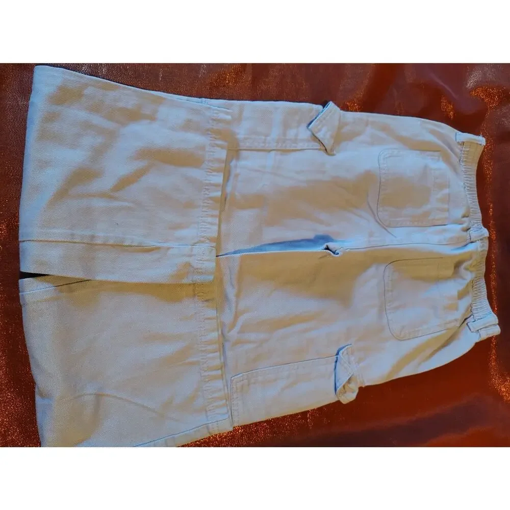 Old Navy Cargo Shorts Girls XL 14-16 Khaki Elastic Waist Patch Pockets Preowned